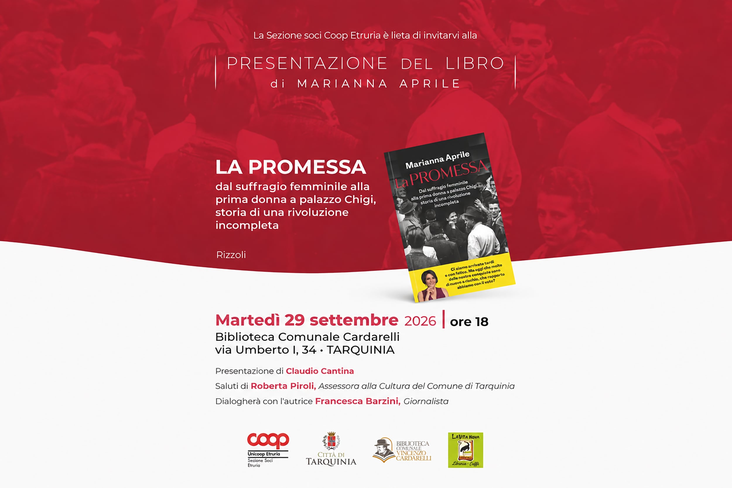 Marianna Aprile presenta La promessa a Tarquinia